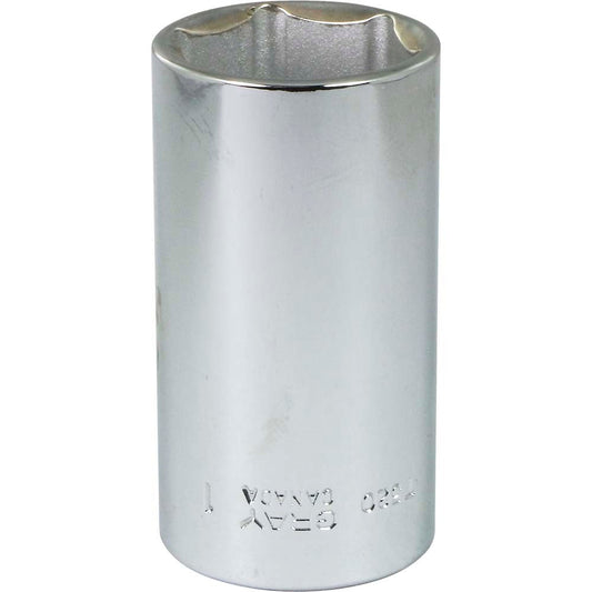 Socket - Deep, 3/8" Drive, 1" Hex, 6-Point