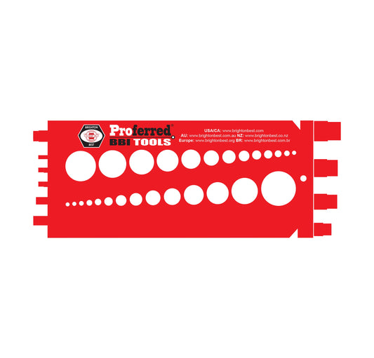 Bolt Gauge – Red, Proferred, Inch and Metric Markings