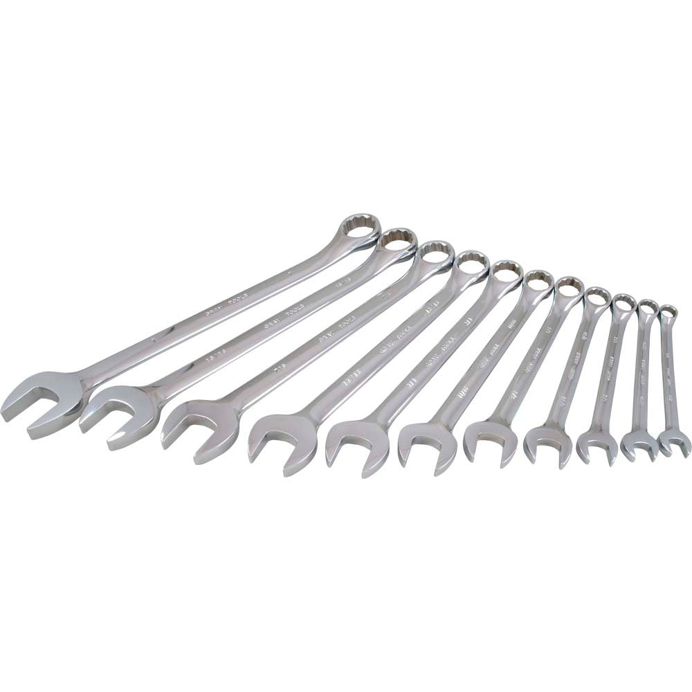 Jeu de clés combinées - 11 pièces 12 pans SAE