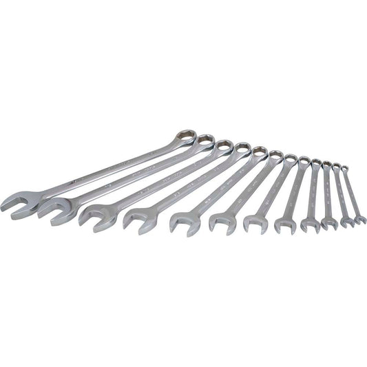 Jeu de 12 clés mixtes à 6 pans SAE, chrome miroir, 1/4" - 15/16"