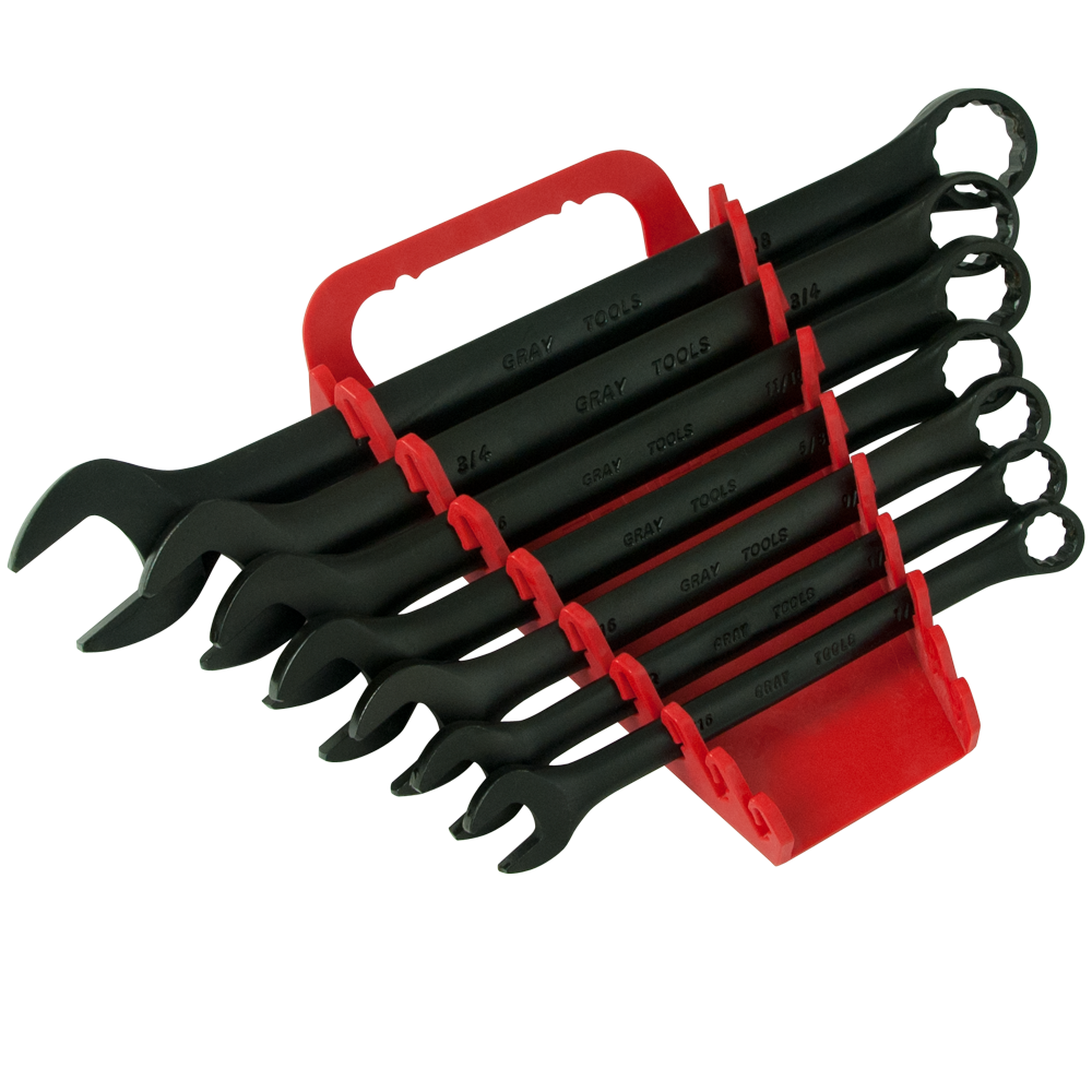 Combination Wrench Set - Black Finish, 12-Point, 7 Pieces
