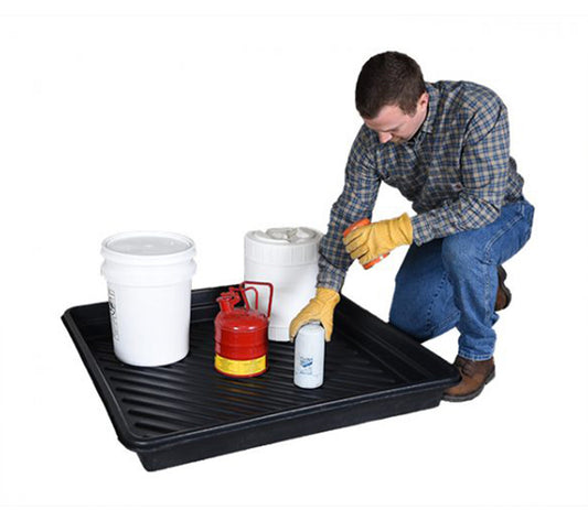 Utility Trays, Black, Polyethylene, 36″ x 36″ x 4¾” ID