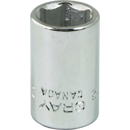 Socket - Chrome, 1/4" Drive, 3/8" Hex, 6-Point
