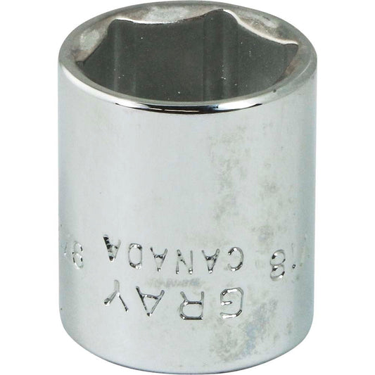 Socket - Chrome, 1/4" Drive, 9/16" Hex, 6-Point