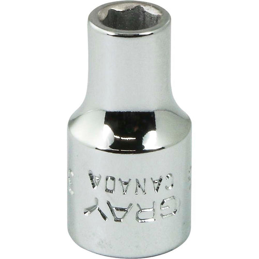 Socket - Chrome, 1/4" Drive, 3/16" Hex, 6-Point