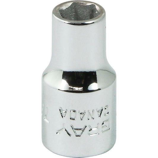Socket - Chrome, 1/4" Drive, 7/32" Hex, 6-Point
