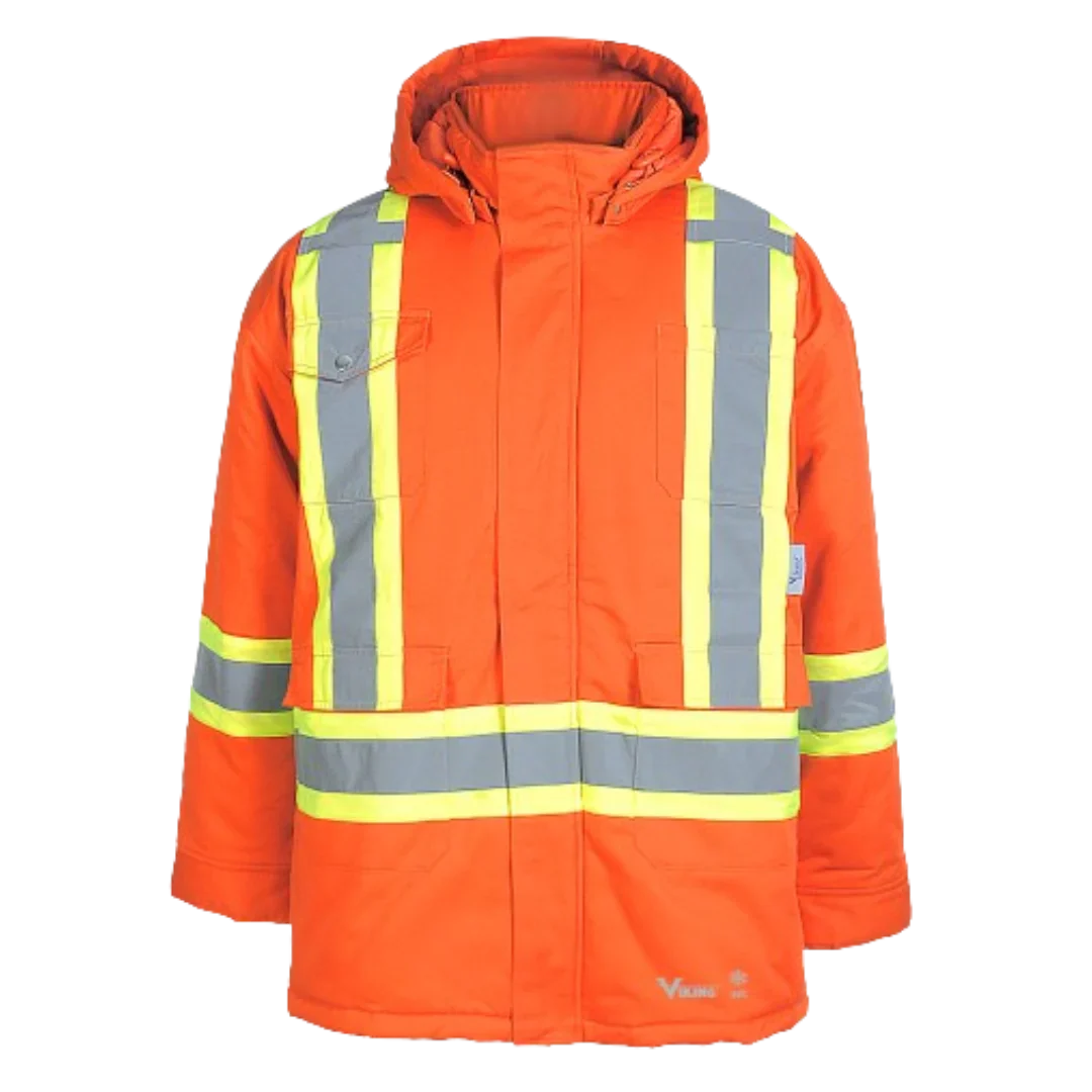 Parka réfléchissante isolée Viking®, orange, tissu 65/35 poly/coton, S