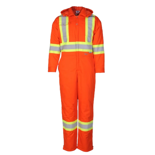 Viking® Hi Vis Insulated Ultraviolet Protection Coveralls, Orange, Poly/Cotton Fabric,  2XLT