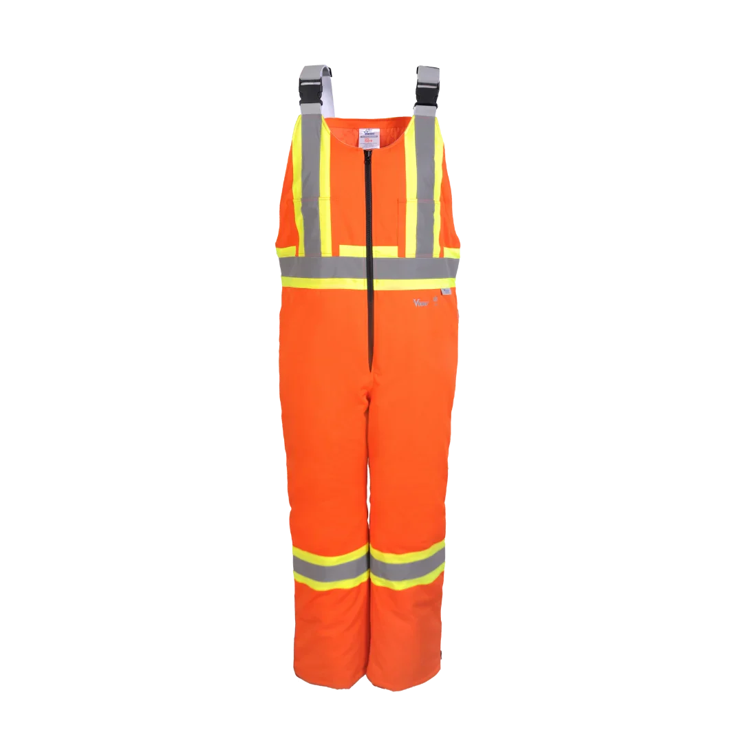 Viking® Hi Vis Insulated Reflective Overalls, Orange, 65/35 Poly/Cotton Fabric, XL