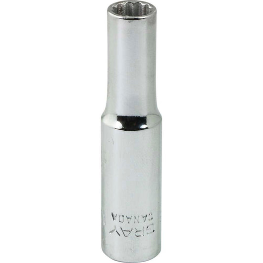 Socket - Deep, 1/4" Drive, 1/4" Hex, 12-Point