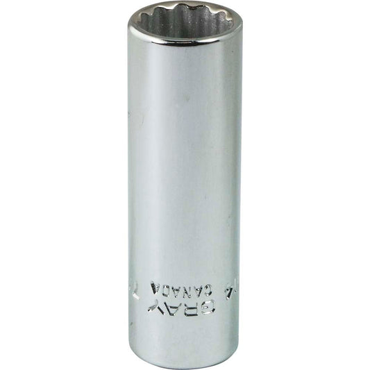 Socket - 7/16" x 1/4" Drive, 12-Point, Deep