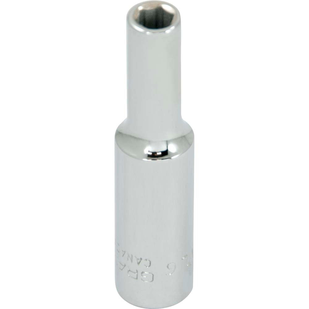 Socket - Deep, 1/4" Drive, 3/16" Hex, 6-Point