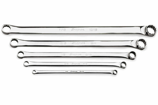 5 pc 12-Point SAE Flank Drive® High-Performance 15° Offset Box Wrench Set (1/4–13/16")