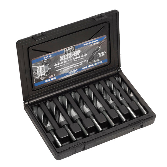 Ensemble de 8 pièces Brute S&amp;D - XL12 avec tailles 9/16 à 1 pour un perçage polyvalent