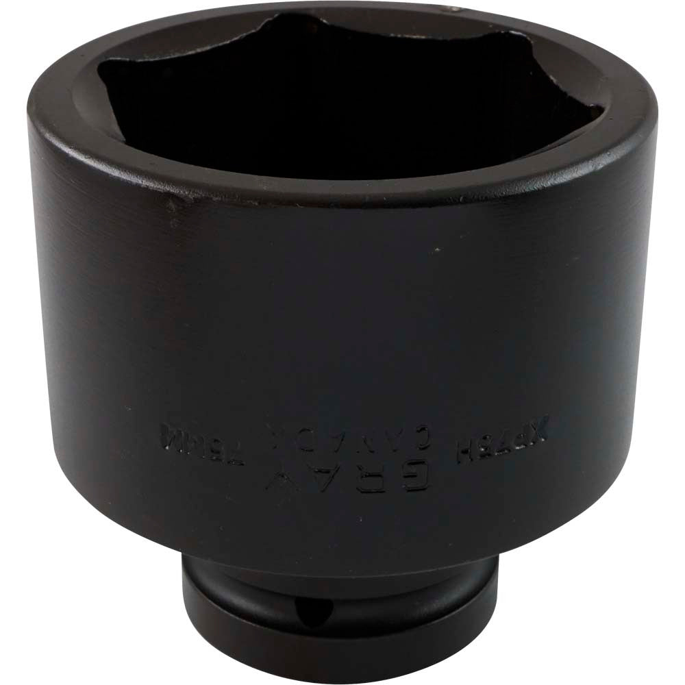 Impact Socket 1" Drive - 75mm Hex, 6-Point