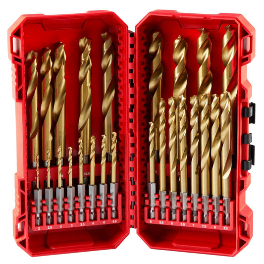 Shockwave Impact Duty™ Red Helix™ Titanium Metric Drill Bit Set – 25pc