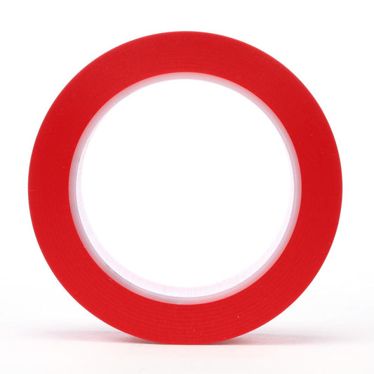 Ruban adhésif en vinyle 3M, 471, rouge, 1,0 po x 36,0 vg x 5,2 mil (2,5 cm x 32,9 mx 0,1 mm)