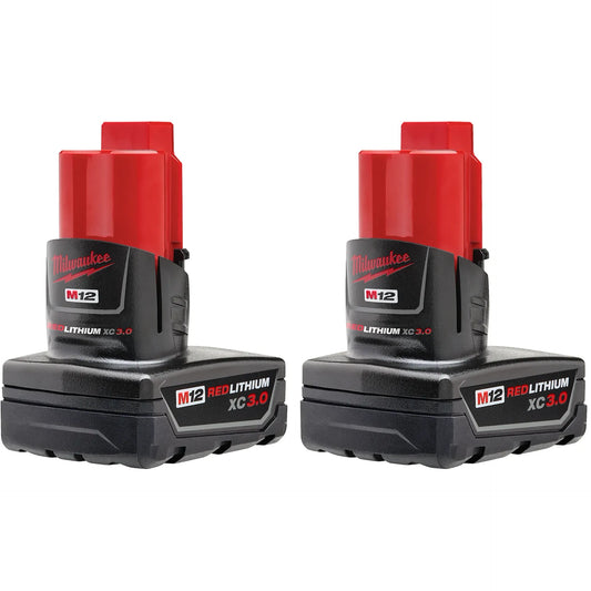 Milwaukee 12v Extended Capacity 3.0ah Battery, 2-pack Air Version