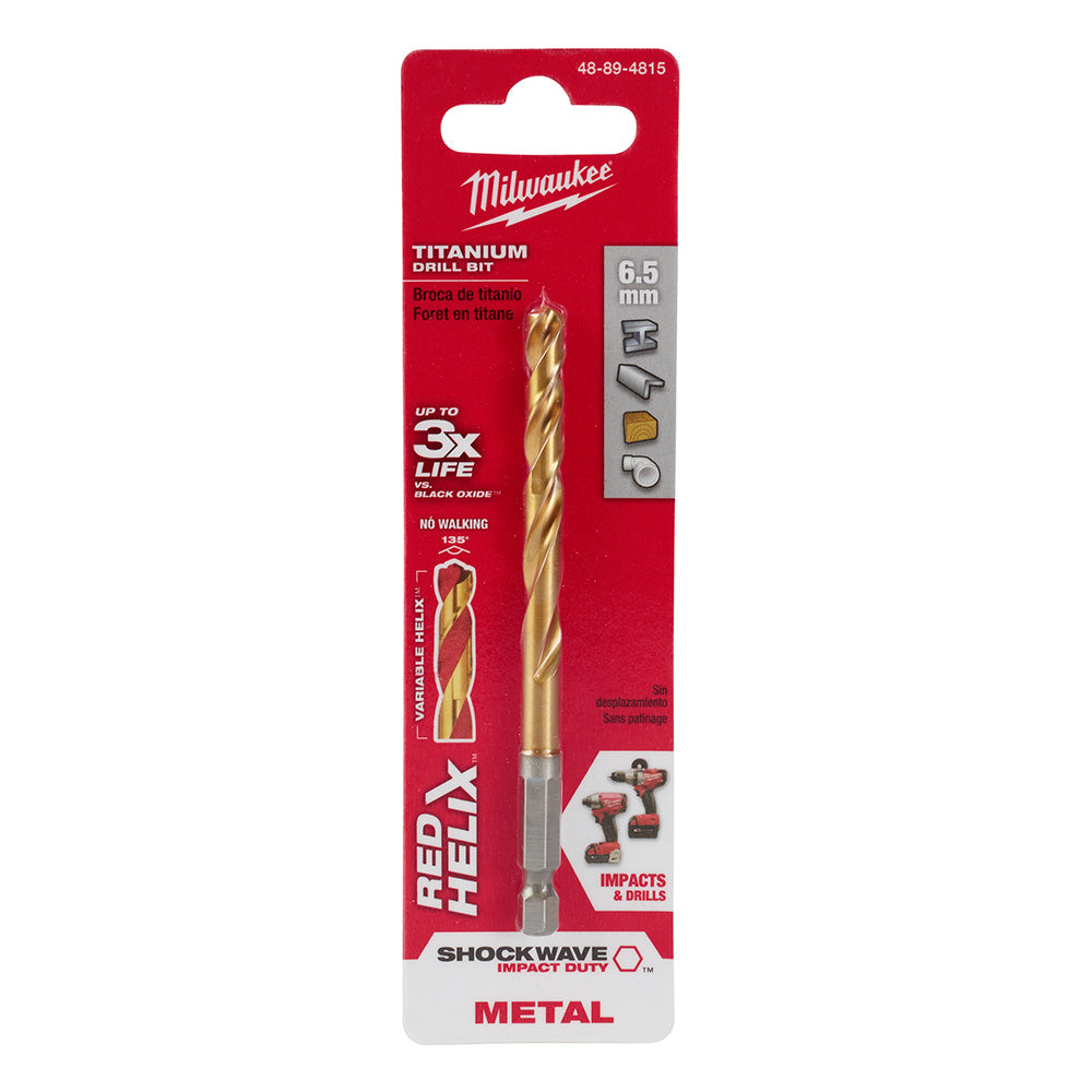 Shockwave™ Red Helix™ Titanium 6.5mm Metric Drill Bit