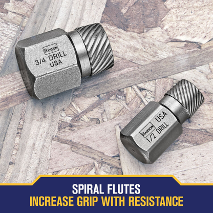IRWIN Hex Head Multi-Spline Screw Extractors 532 Series Plastic Case Sets