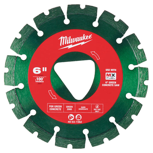 Diamond Blade For Green Concrete 6" x .100" Green