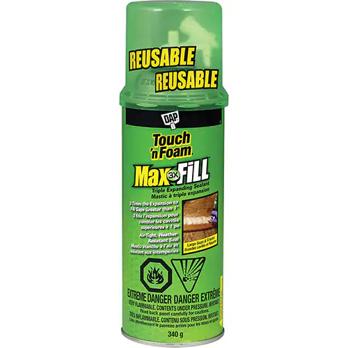 Touch 'n Foam® Max Fill™ Triple Expanding Sealant, 340 g, Aerosol Can, Cream