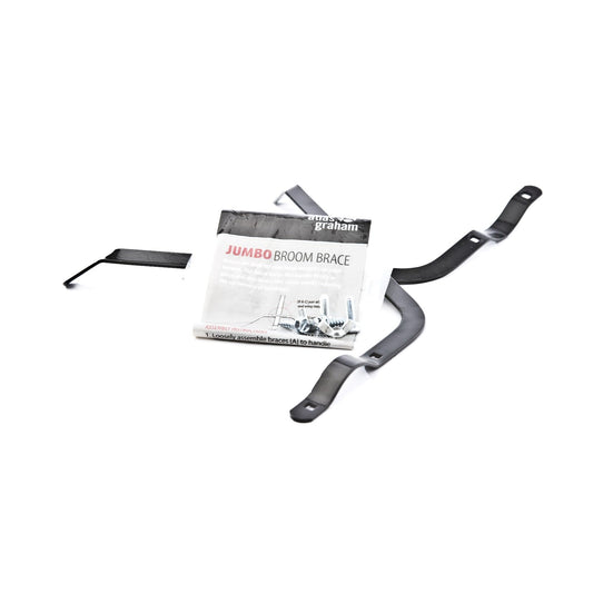 Support de balai à barre plate géante, à utiliser avec un balai-brosse de 24 po, manche en bois dur, aluminium/acier, gris