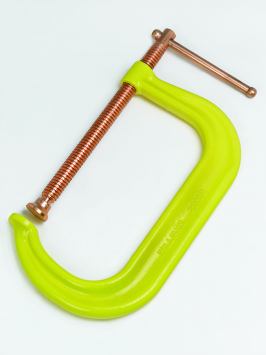 Collier de serrage en C forgé avec vis plaquée cuivre, jaune