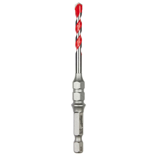 Shockwave™ Carbide Hammer Drill Bit For Concrete Screws 3/16" x 4", 3/PK