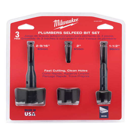 Plumber ft. S Selfeed Bit Kit 3pk