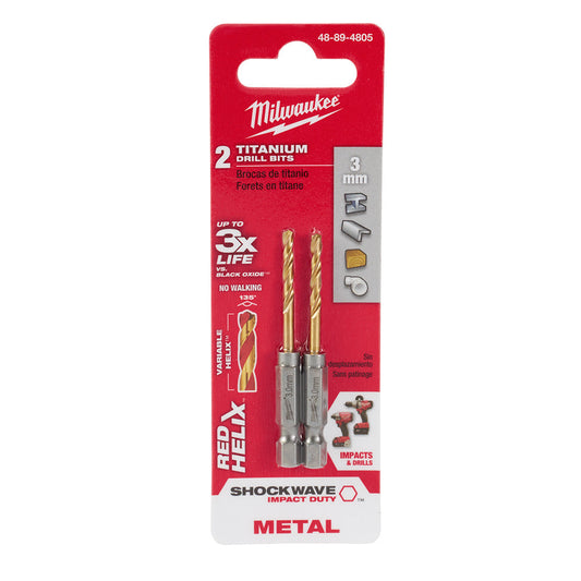 Shockwave™ Red Helix™ Titanium 3mm Metric Drill Bit