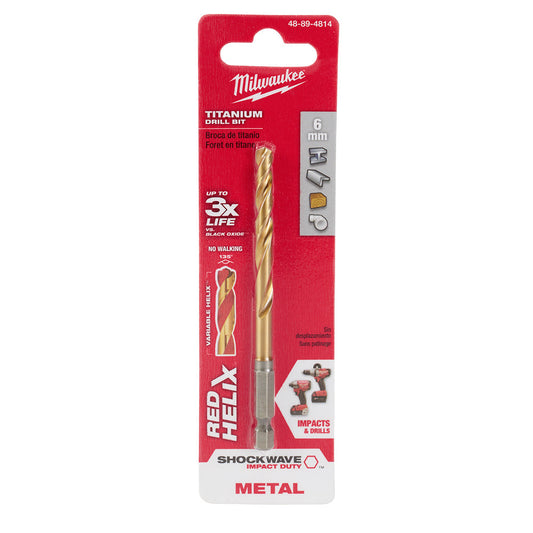 Shockwave™ Red Helix™ Titanium 6mm Metric Drill Bit