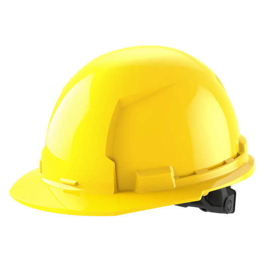 Bolt™ Front Brim Hard Hat White/6pt Ratcheting Suspension - Type 1, Class e, Yellow