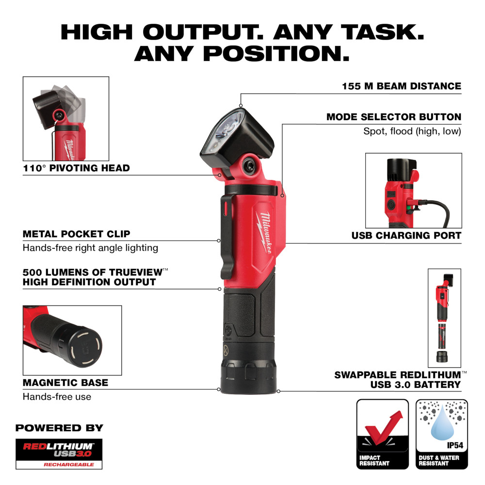 REDLITHIUM™ USB Pivoting Flashlight