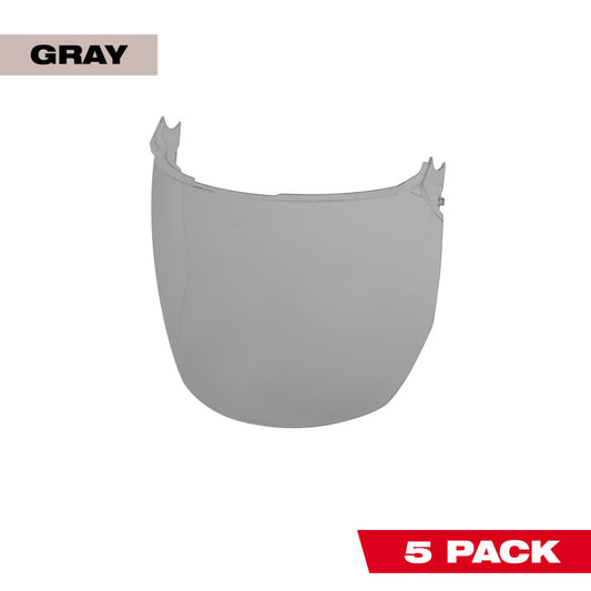 5pk Gray Face Shield Replacement Lenses Helmet & Hard Hat Mount