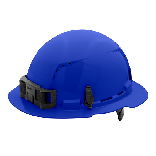 Blue Full Brim Vented Hard Hat White/6pt Ratcheting Suspension - Type 1, Class c, 5/PK