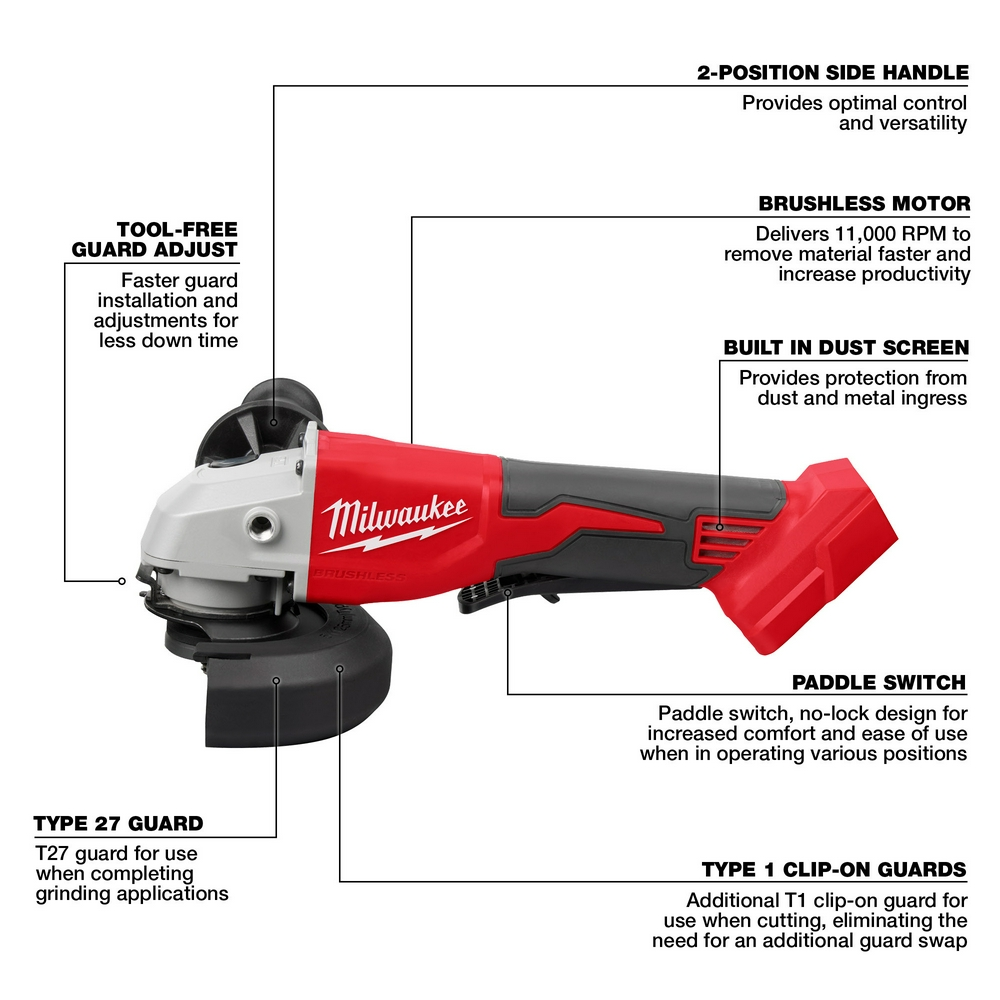 M18™ Brushless 4-1/2" / 5" Cut-Off Grinder Paddle Switch
