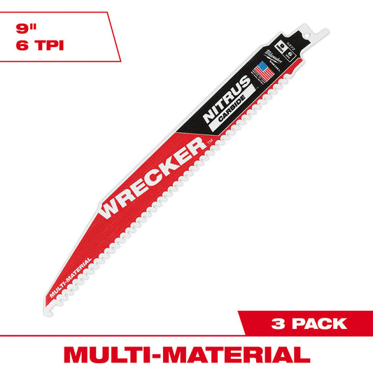 The Wrecker™ With Nitrus Carbide™ Sawzall® Blade 9" 3pk