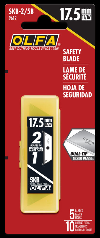 SKB-2 Dual-Edge Safety Blade, Steel, 5/pk