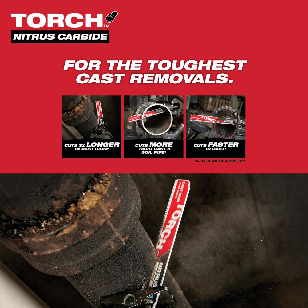 9 po. 7TPI The TORCH pour fonte avec lame de scie alternative SAWZALL en carbure d'azote - Paquet de 3