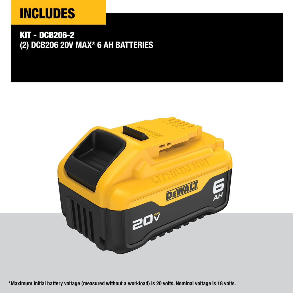 DEWALT 20V MAX* Battery, Premium 6.0Ah Double Pack
