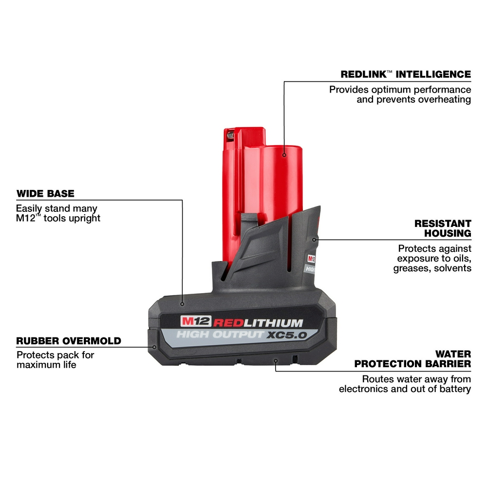 M12™ REDLITHIUM™ HIGH OUTPUT™ XC5.0 Battery Pack