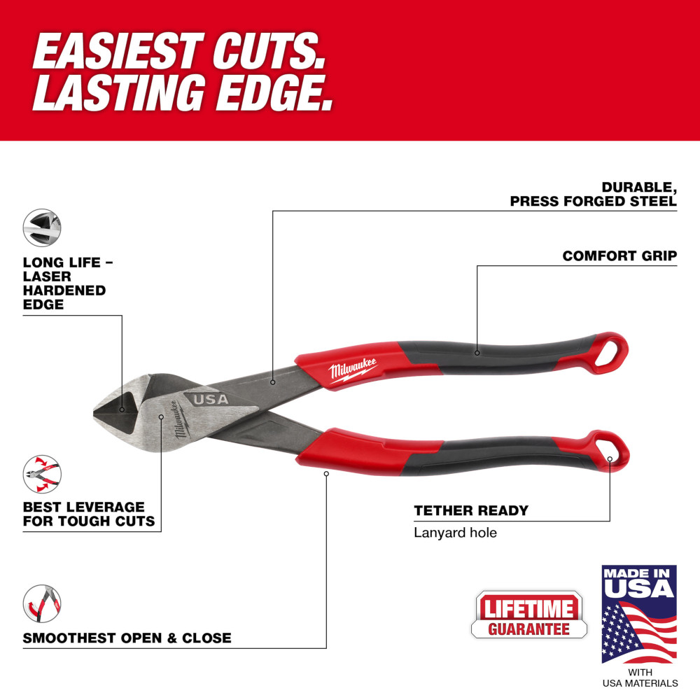 Diagonal Cutting Pliers 8in Comfort Grip