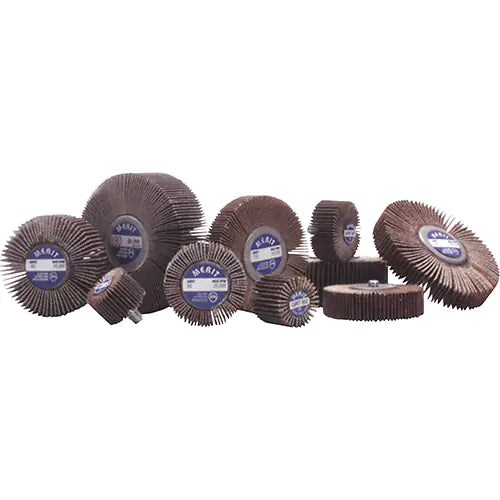 Flap Wheels - Mandrel Mounted Flap Wheels, Aluminum Oxide/Ceramic, 120 Grit, 1-3/8" x 5/8" x 1/4"