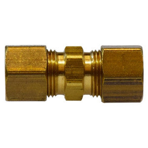 7/16 in. Tube OD, Straight Union, Brass Compression Fitting