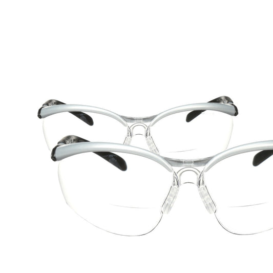 Lunettes de protection 3M™ BX Reader, 11376-00000-20, verres transparents, monture argentée, dioptrie +2,5