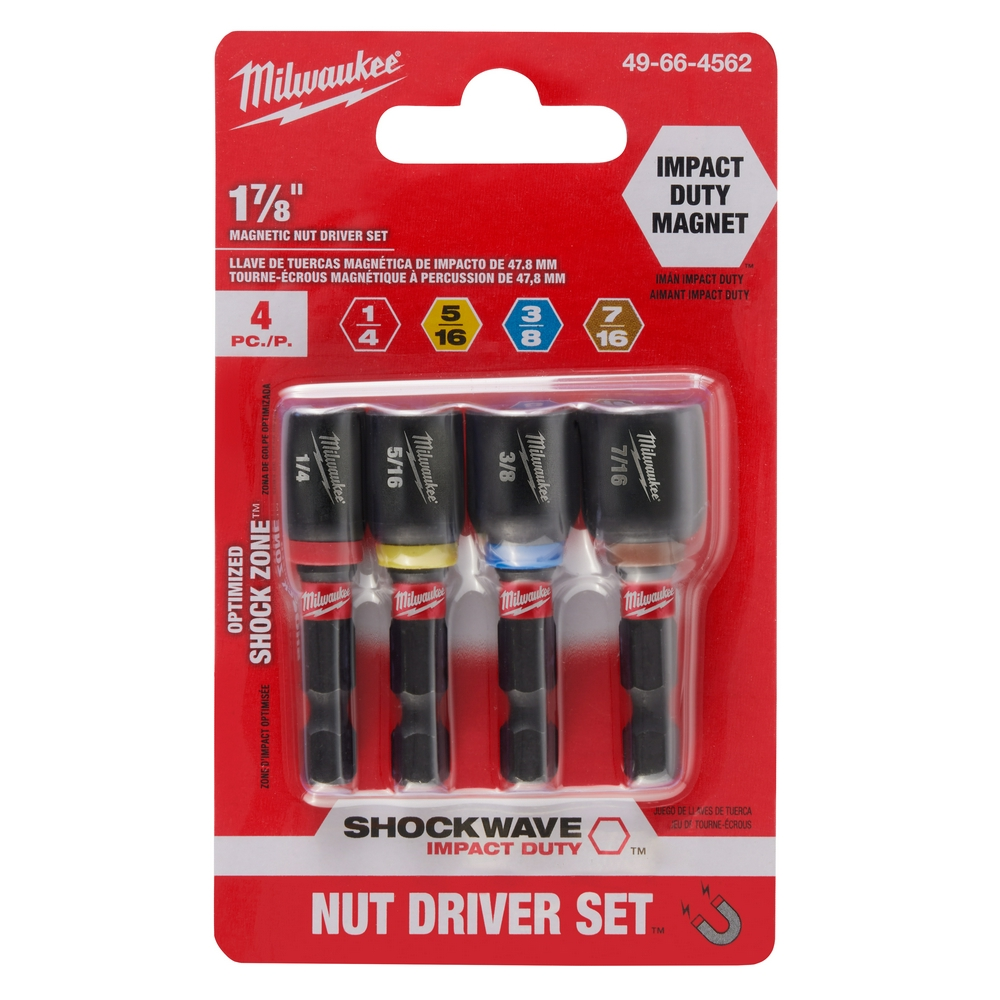 4 PC SHOCKWAVE™ Impact Duty 1-7/8" Magnetic Nut Driver