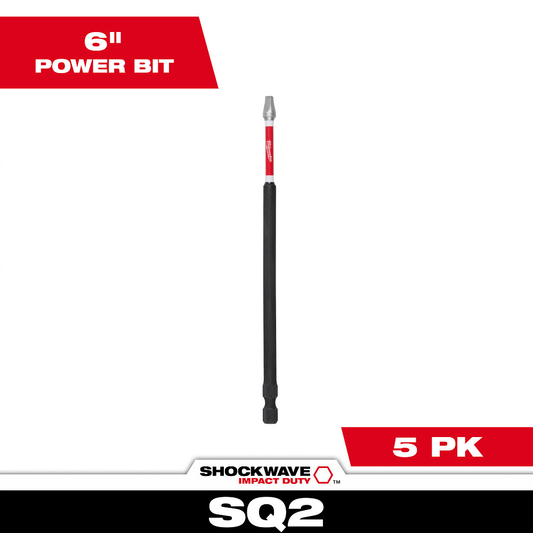 SHOCKWAVE™ 6” Impact Phillips #2 Power Bits (5 PK)