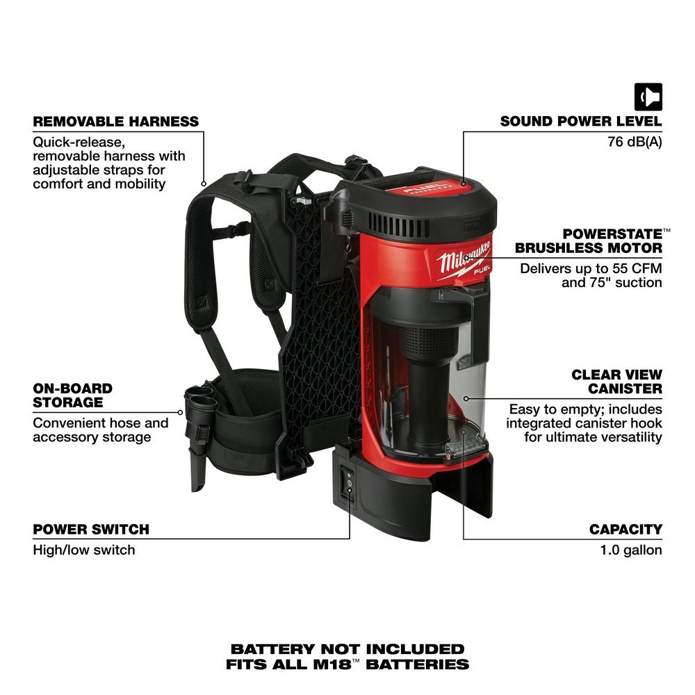 M18™ FUEL 3-in-1 backpack vacuum