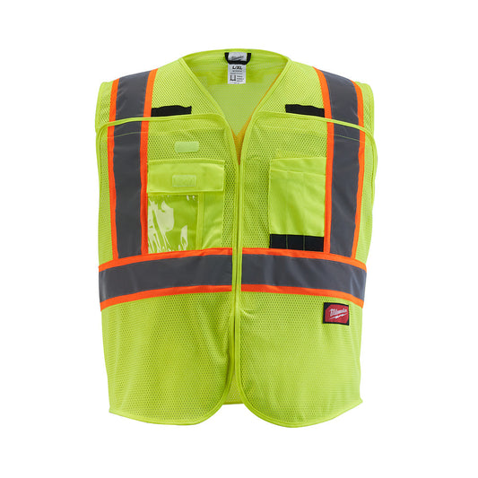 Breakaway High Visibility Yellow Mesh Safety Vest, Class 2, CSA - S/M, 12/PK